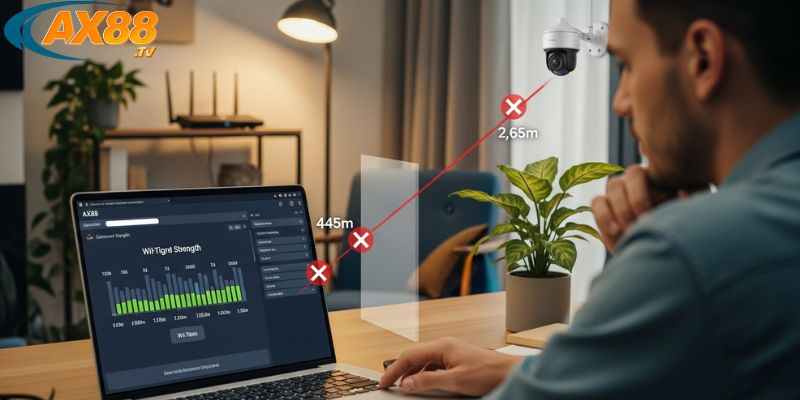 Kiểm tra router và khoảng cách để tối ưu tín hiệu camera AX88